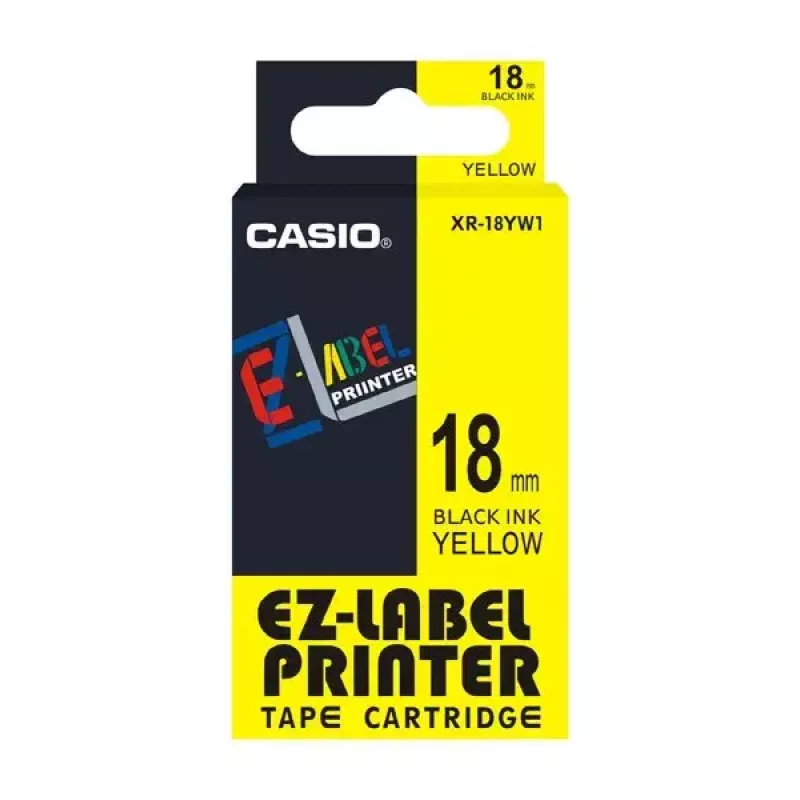 Label-making tape Casio XR-18YW1 Black on yellow