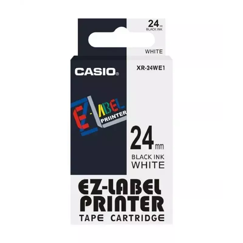Label-making tape Casio XR-24WE1 Black on white