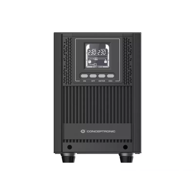Conceptronic ZEUS52ES2K 2000VA 1800W Online Tower UPS, Schuko