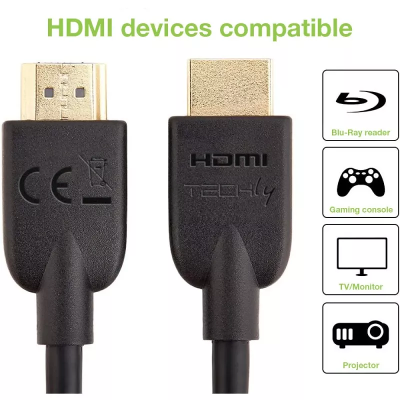Techly ICOC HDMI2-4-050T HDMI cable 5 m HDMI Type A (Standard) Black
