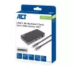 ACT USB-C 4K MST docking station for 2 HDMI monitors, Ethernet, USB-C, 3x USB-A, PD pass-through and 1 meter detachable connection cable