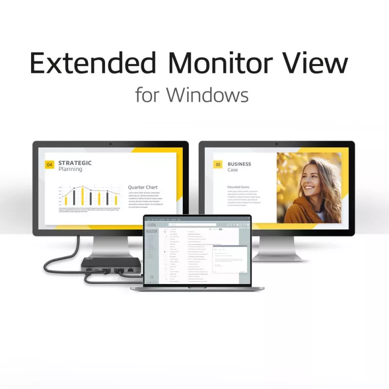 ACT USB-C 4K MST docking station for 2 HDMI monitors, Ethernet, USB-C, 3x USB-A, PD pass-through and 1 meter detachable connection cable