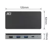 ACT USB-C 4K MST docking station for 2 HDMI monitors, Ethernet, USB-C, 3x USB-A, PD pass-through and 1 meter detachable connection cable