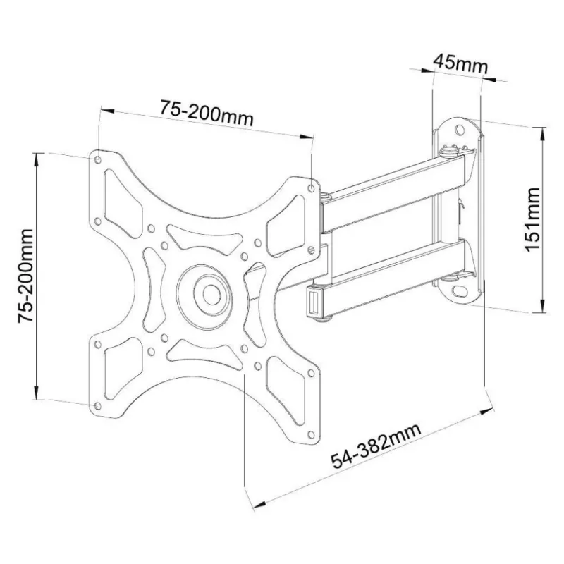 Techly Wall Support for LCD LED 19-37'' Tilting 2 Joints Black ICA-LCD 2923B