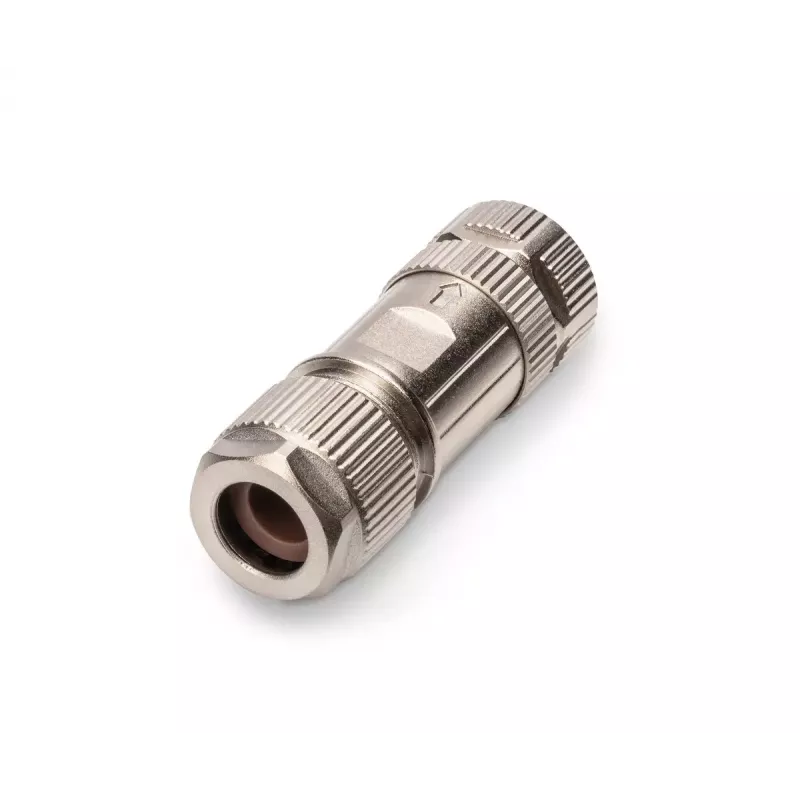 Digitus CAT 6A M12 Jack X-coded IP67 Male Connector Silver Flat
