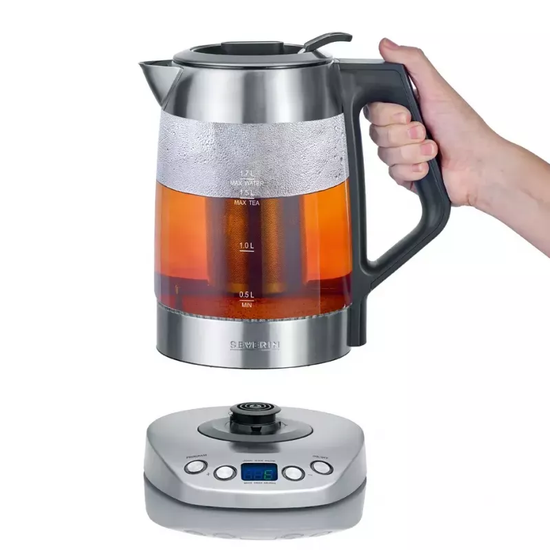 Electric kettle Severin 1.7 L 3000 W Black Stainless steel