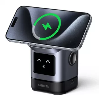Charger UGREEN 45775 — indoor AC wireless fast charger, universal, 1× USB-C, black/grey
