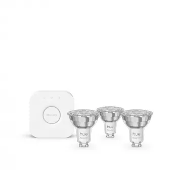 Philips Hue White and colour ambience Essential starter kit: 3 GU10 smart bulbs (345 lm)