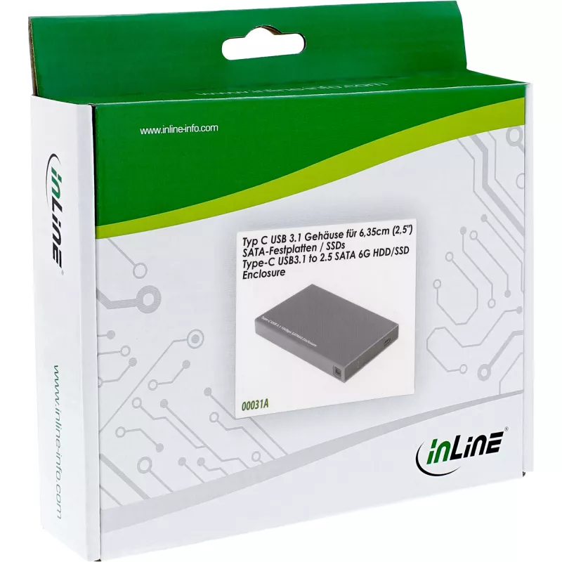 InLine Ext. Enclosure 2.5 inch USB 3.1, for SATA HDD/SSD, with USB-C port