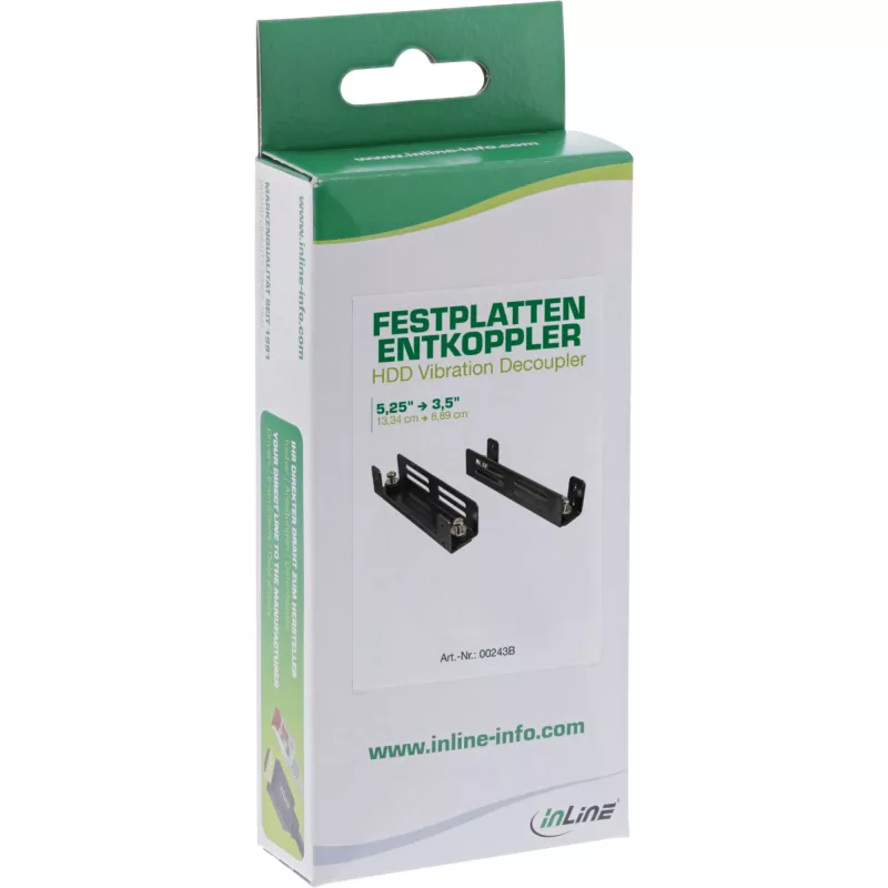InLine Harddisk Vibration Decoupler Anti Vibration 5.25 inch to 3.5, black