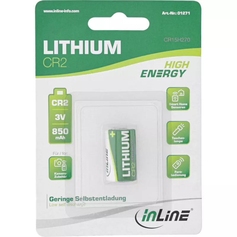 InLine 1271 household battery Single-use battery CR2 Lithium