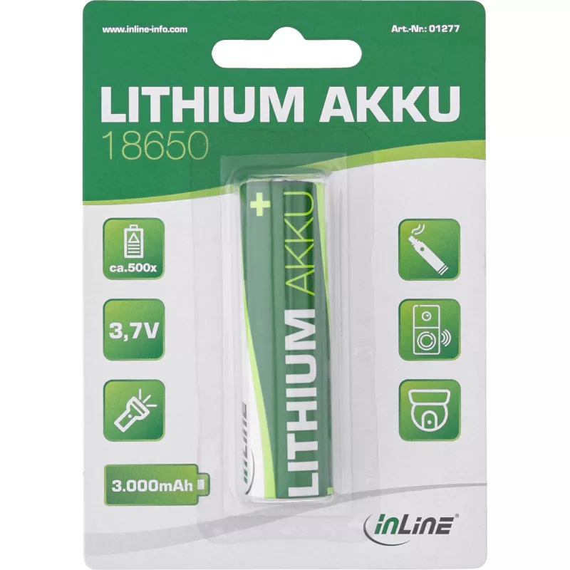 InLine Lithium-ion battery 3000mAh 18650 3.7V Rechargeable