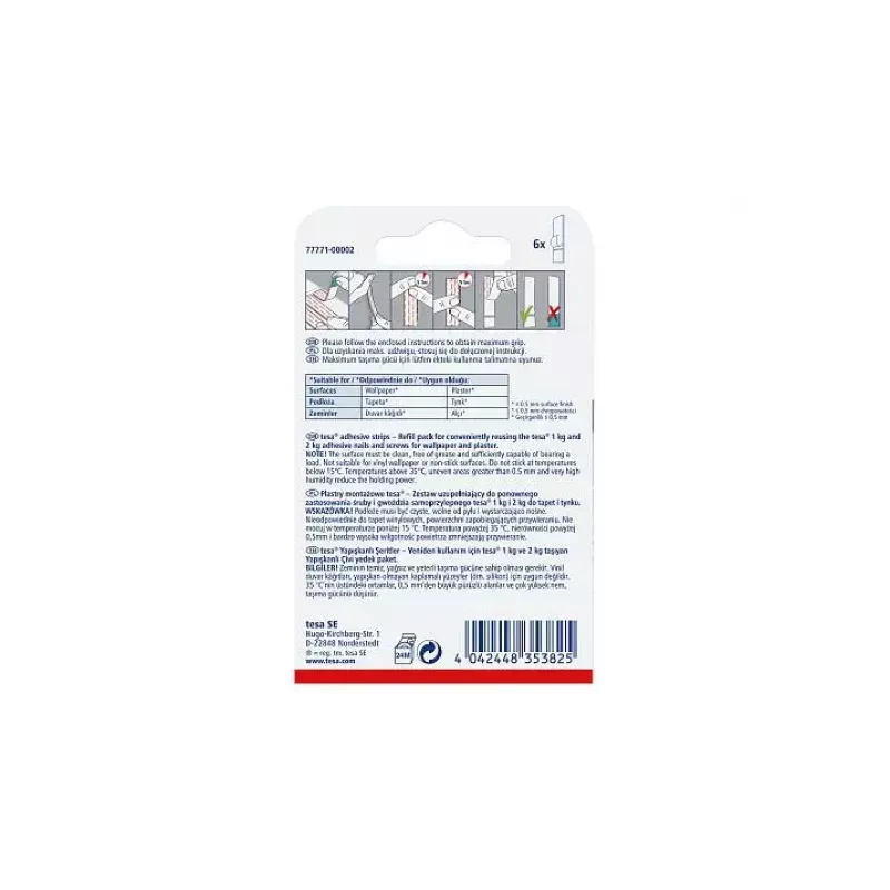 Universal hook TESA 77771 Indoor White 6 pcs