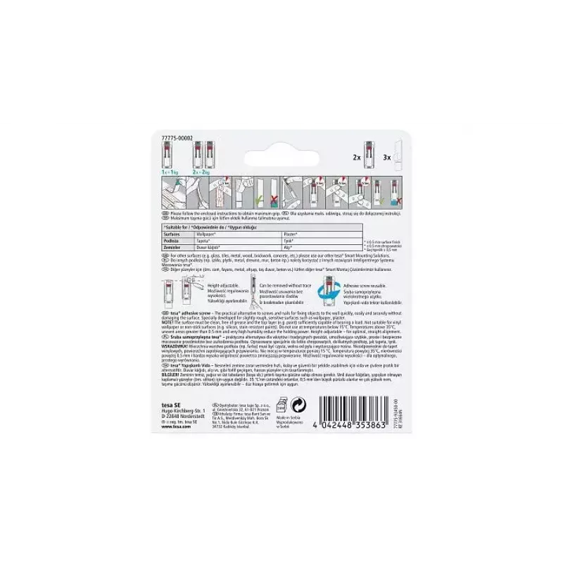 Universal hook TESA 77775 Outdoor White 2 pc(s)