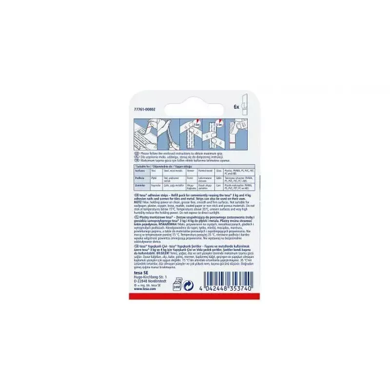 Universal hook TESA 77761 Indoor White 6 pc(s)