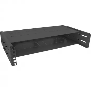 InLine 19 inch foldable rack, 2U, 24-40cm depth, with cover, black