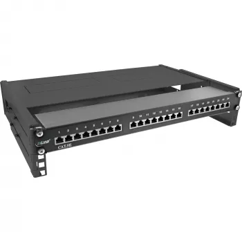 InLine 19 inch foldable rack, 2U, 24-40cm depth, with cover, black