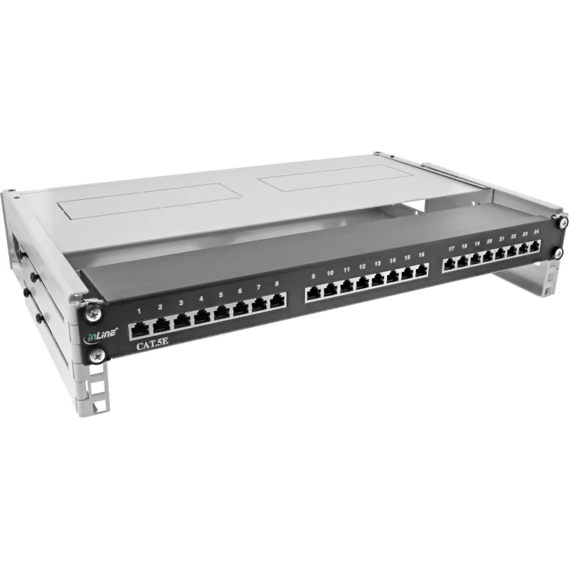 InLine 19 inch foldable rack, 2U, 24-40cm depth, with cover, grey