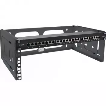 InLine 19 inch foldable rack, 4U, 24-40cm depth, black