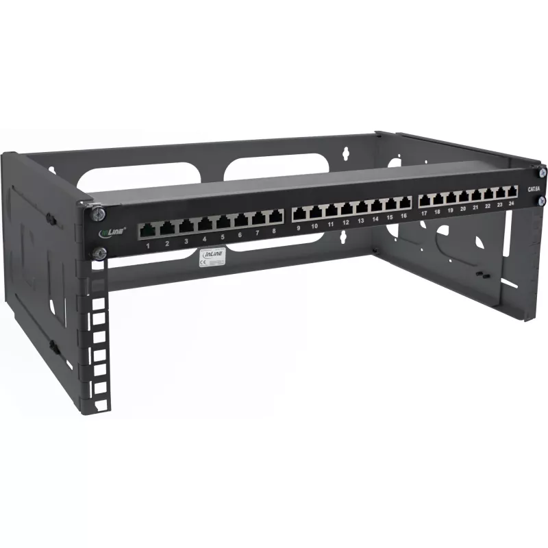 InLine 19 inch foldable rack, 4U, 24-40cm depth, black