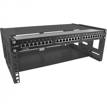 Wall mounted rack InLine 19 inch foldable rack 4U 24-40cm depth black