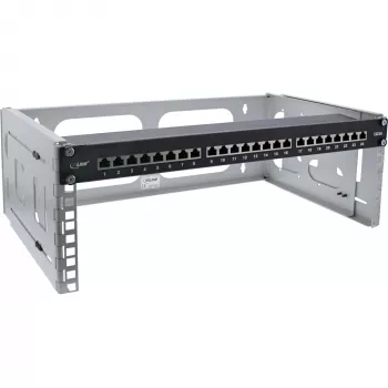 Wall mounted rack InLine 19 inch 4U 24-40cm depth grey