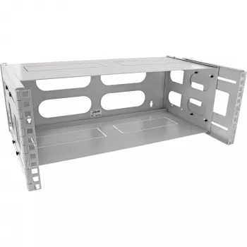 InLine 19 inch foldable rack, 4U, 24-40cm depth, with cover, grey