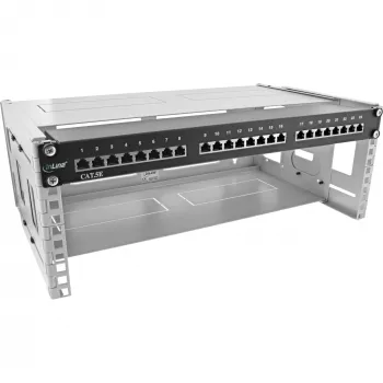 InLine 19 inch foldable rack, 4U, 24-40cm depth, with cover, grey