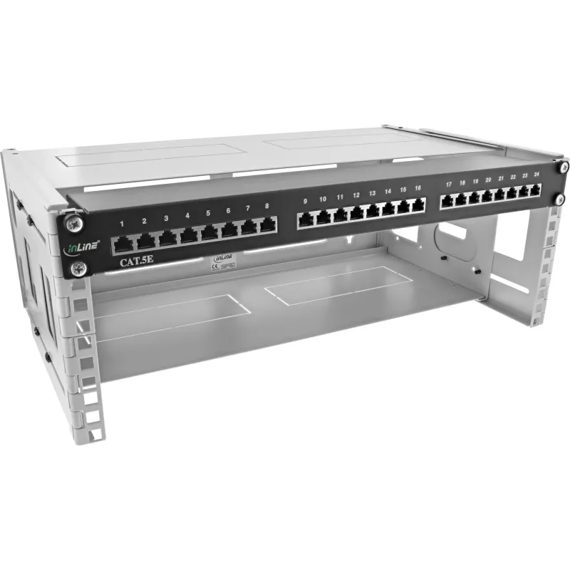 InLine 19 inch foldable rack, 4U, 24-40cm depth, with cover, grey