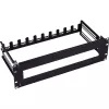 InLine 19106A 19 inch 3U Circuit Breaker Panel with Depth-Adjustable Top-Hat Rail, Steel, Black