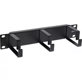 InLine 10 inch cable management panel, 3 brackets, RAL 9005, black