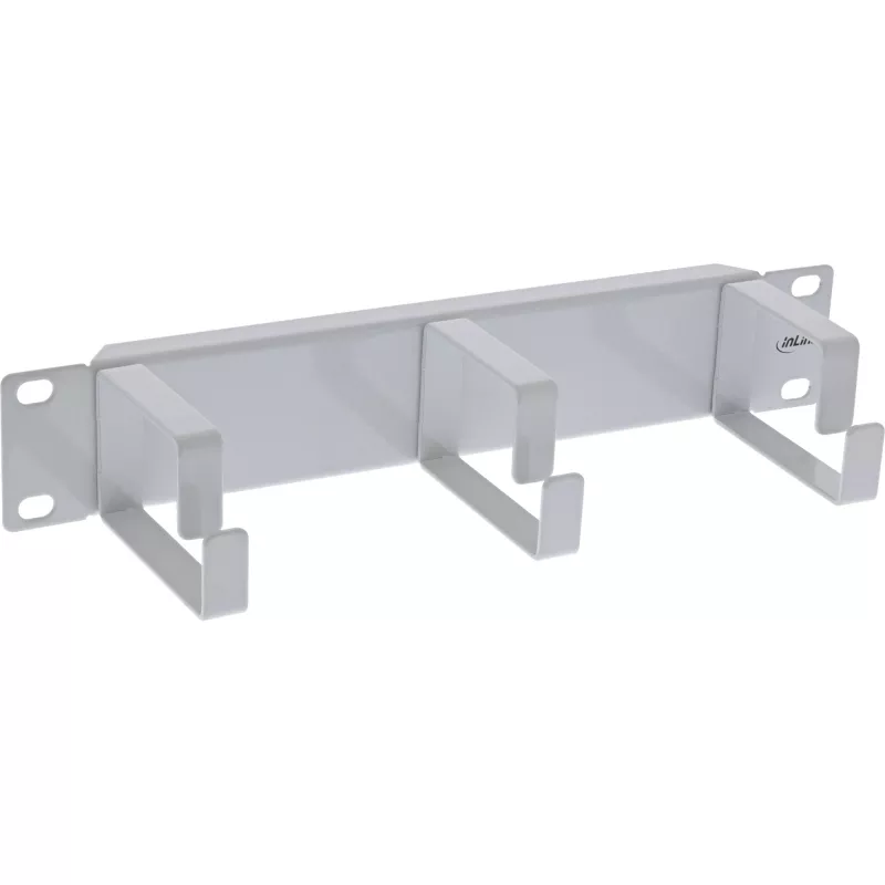 InLine 10 inch cable management panel, 3 brackets, RAL 7035 grey