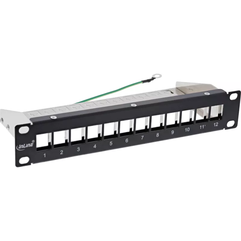 InLine 10 inch Patchpanel empty panel 12-way, for Keystone modules, 1U black