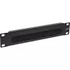 InLine 10 inch cable entry plate with brush, 1U, RAL 9005 black