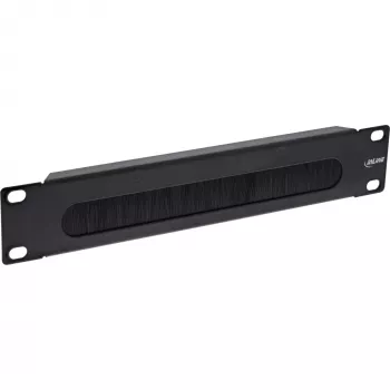 InLine 10 inch cable entry plate with brush, 1U, RAL 9005 black