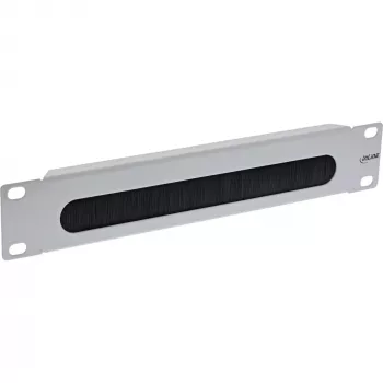 InLine 10 inch cable entry plate with brush, 1U, RAL 7035 grey