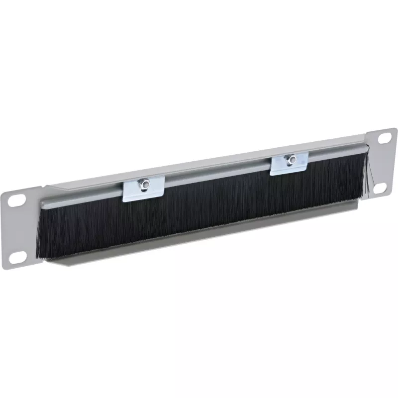 InLine 10 inch cable entry plate with brush, 1U, RAL 7035 grey