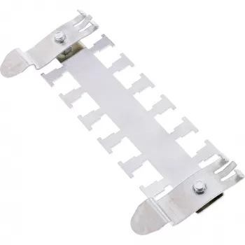 InLine Cable Guide Rail for TS35 Top-Hat Rail, Stainless Steel, 122 mm, 6 Double Anchors