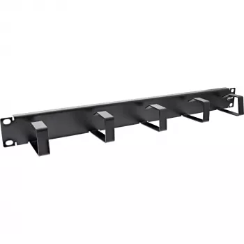 InLine 19 inch Cable management panel, 5 small brackets, RAL9005, black