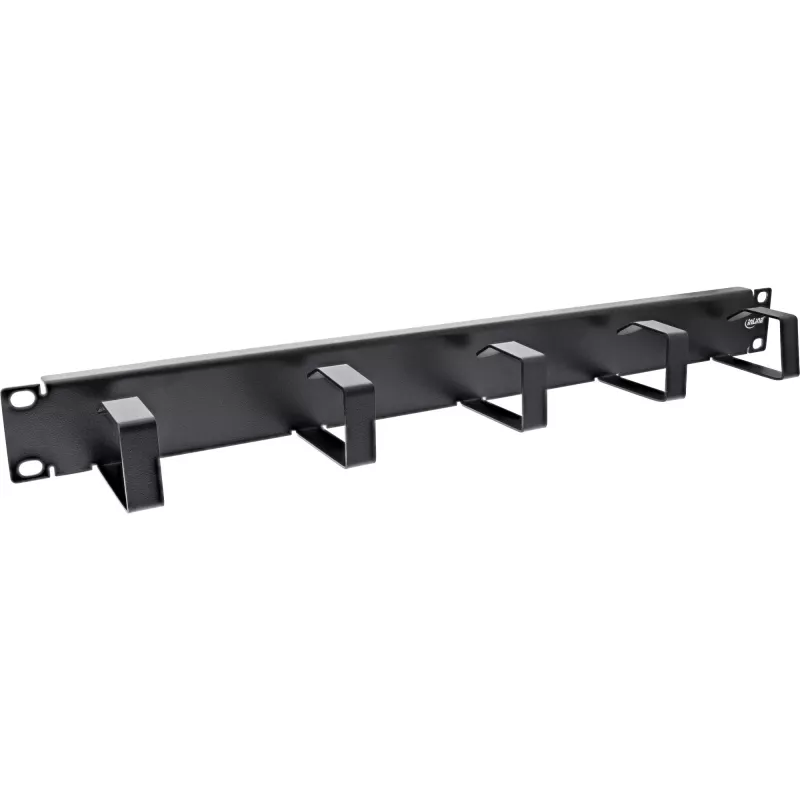InLine 19 inch Cable management panel, 5 small brackets, RAL9005, black