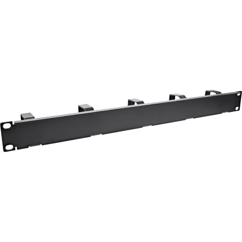 InLine 19 inch Cable management panel, 5 small brackets, RAL9005, black