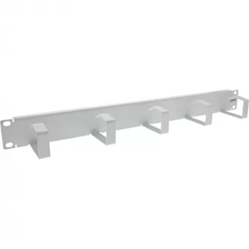 InLine 19 inch Cable management panel, 5 small brackets, RAL7035, grey