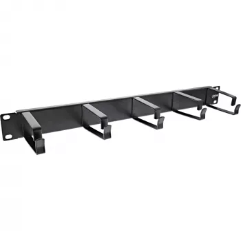 InLine 19 inch 1U Cable Management Panel with 5 Large Brackets, Black RAL9005