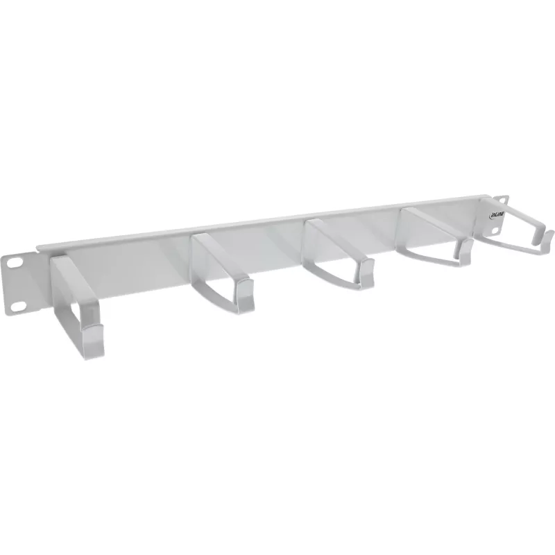 InLine 19 inch 1U Cable Management Panel, 5 Large Brackets, Grey RAL 7035
