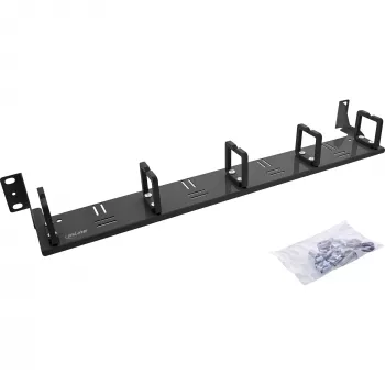 InLine 19 inch Cable Management Panel, 1U, 5 Plastic Brackets, Horizontal, Black