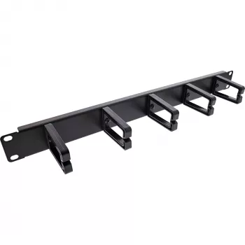 Cable management panel InLine 19110O 19 inch black metal 5 brackets