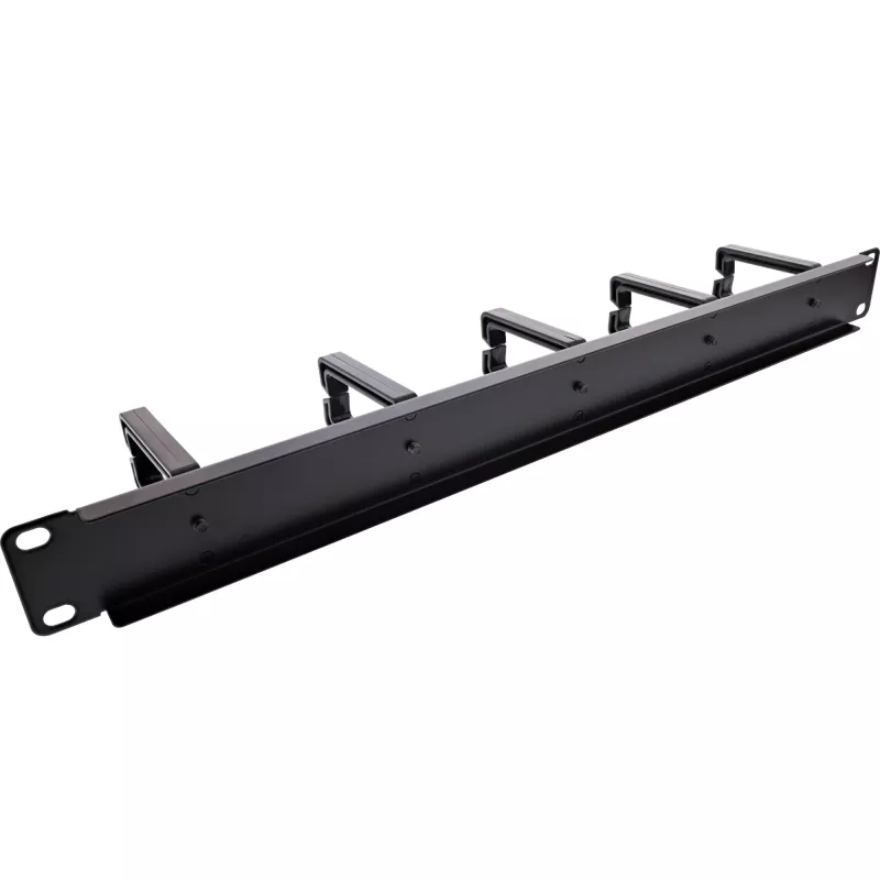 Cable management panel InLine 19110O 19 inch black metal 5 brackets