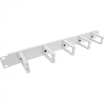 InLine 19 inch Cable management panel, 5 small brackets, RAL7035, grey