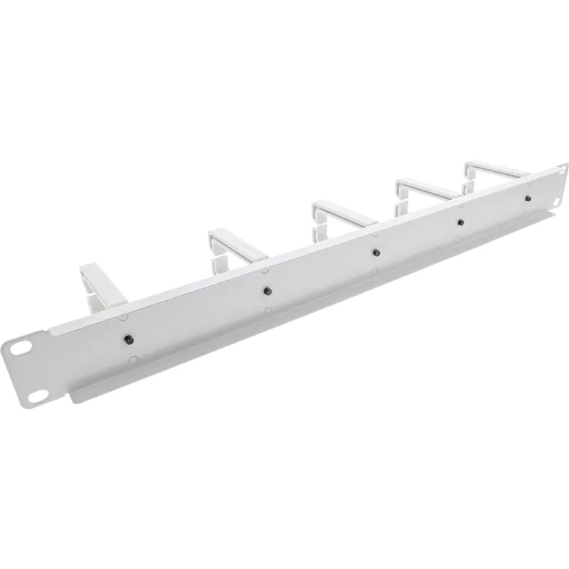 InLine 19 inch Cable management panel, 5 small brackets, RAL7035, grey
