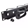 InLine 19 inch cable management panel, 9 plastic brackets removable, RAL9005 black